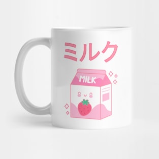 Japanese Aesthetics Kawaii Strawberry Milk Shake (White Background) Mug